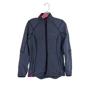Icebreaker 260 Realfleece Jacket Womens Medium Gray 100% Merino Wool Full Zip